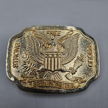 Presidential Seal Belt Buckle Born in the USA Gold Tone Eagle Patriotic ... - £14.97 GBP