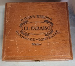 Vtg Havana Reserve El Paraiso Maduro Torpedo Wooden Cigar Box Storage Display - £6.98 GBP