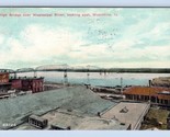 High Bridge Sopra Mississippi Fiume Muscatine Iowa Ia 1911 DB Cartolina P7 - $10.22
