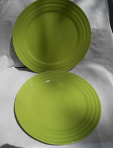 Rachael Ray Double Ridge Dinner Plates Lime Green Apple 2 11&quot; - £20.64 GBP