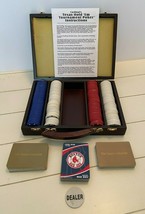 Cardinal Texas Hold em Poker Set Cards And Chips In Wood Box - £20.55 GBP