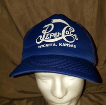 Vintage Pepsi Cola Wichita Kansas Snapback Cap Hat Mesh Trucker Made In Usa Blue - £11.75 GBP