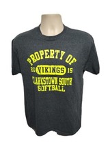 2015 Property of Clarkstown South Vikings Softball Adult Medium Gray TShirt - £16.24 GBP