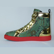 Mens High Top Shoes FIESSO by AURELIO GARCIA Chain Medusa Celebrity 2421 Green image 5