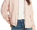 FREE PEOPLE Womens Bomber Ruched Cosy Fit Soft Almond Beige Size XS OB61... - $85.36