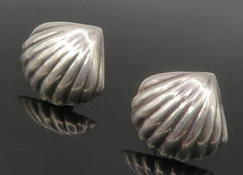 LOS BALLESTEROS 925 Sterling Silver - Vintage Clam Shell Drop Earrings - EG7066 - £122.30 GBP