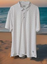 LINKSOUL Polo Shirt Mens XL White Palm Trees Tempus Fugit Performance Sport - $19.79