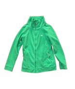 Adidas Lime Green Full Zip Fleece Jacket Womens Medium Athletic Sporty - £12.58 GBP
