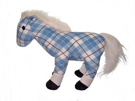 Horse 719294 Blue Plaid Pony Plush Toy Doll Stuffed Animal 11.5&quot; L - £14.02 GBP