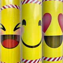 3 Rolls Emoji Heart Birthday Valentines Day Funny Gift Wrapping Paper 15... - $10.00