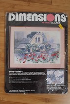 NEW Vtg 80s 1987 Dimensions Rose Cottage No Count Cross Stitch Kit 3637 20&quot;x14&quot; - £13.66 GBP