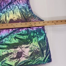 Almost Famous RN#52469 Women’s Iridescent Rainbow Zip Quilted Vest Size Medium image 7