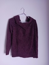 Hinge Sweater Off The Shoulder Burgandy Women&#39;s Size S - $255.06 MXN