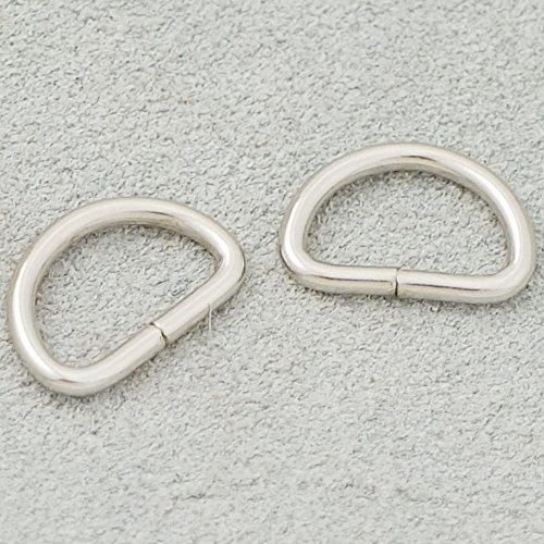 Bluemoona 200 Pcs - Non Welded Dee Rings Metal 3/8" 10mm 4 Webbing D Buckle Bag