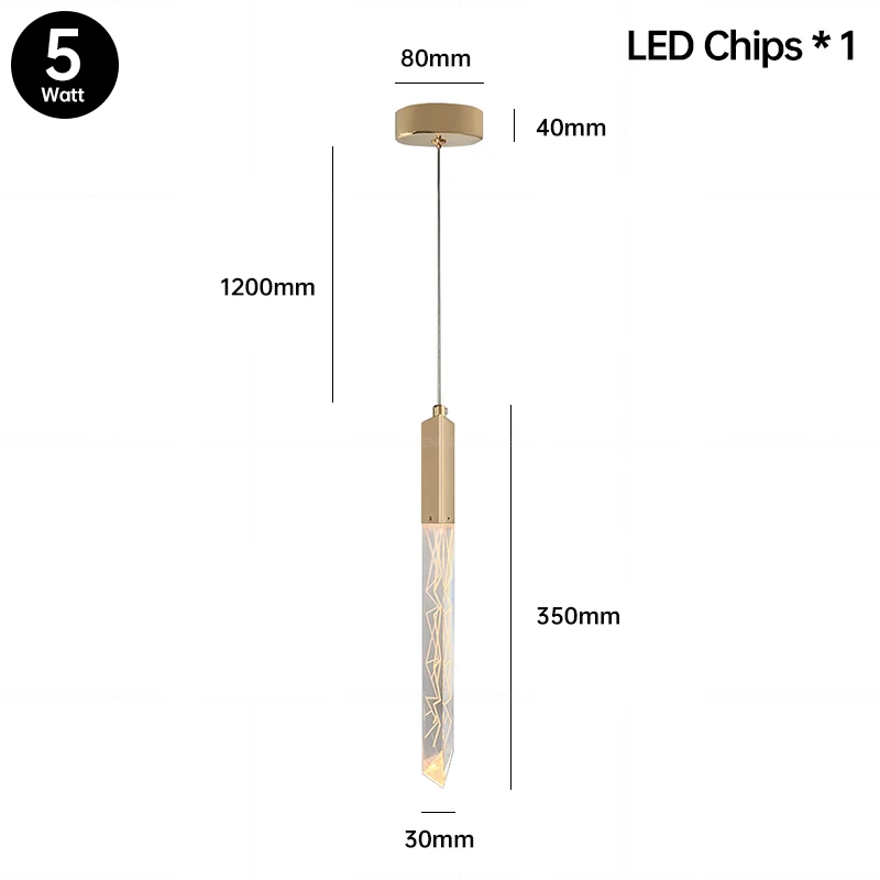 HD  Led Pendant Lights For Loft Villa side Restaurant Bar Crystal Hanging Lamps  - £164.20 GBP