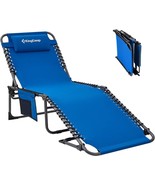 Kingcamp Adjustable 5-Position Heavy Duty Folding Chaise Lounge Chair, L... - £90.60 GBP