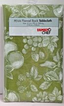 Green White Fruit PEVA Tablecloth 52 x 90-in Flannel Backing Kitchen Gif... - $364.49 MXN