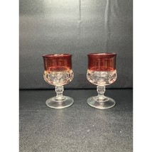 Tiffin Franciscan Kings Crown Ruby Flashed Juice Glasses, Set Of 2 VTG G... - $225.80 MXN