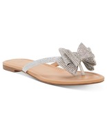 allbrand365 designer Womens Mabae Bow Flat Sandals Size 9W Color Silver ... - £102.02 GBP