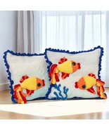 2 pcs &quot;Goldfish&quot; 3D pillow covers, 100 % cotton crochet pillow case, cus... - $1,281.53 MXN