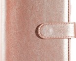 A6 Notebook Binder Cover - 6 Ring Mini PU Leather Binder Cover - ROSE GOLD - $16.82