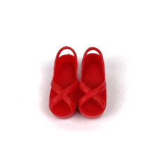 Vintage Kenner Bionic Woman Jamie Sommers Shoes Red Platform Sandals 1976 - £14.94 GBP