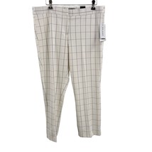 Amanda + Chelsea White Plaid Pant 12P New - £19.21 GBP