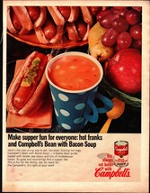 1967 Campbells Soup: Bean With Bacon Soup Vintage Print Ad E5 - £20.65 GBP