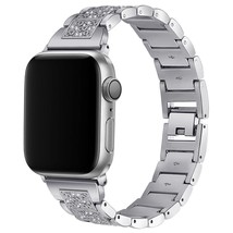 Worryfree Gadgets Alloy Rhinestone Band Compatible with Apple Watch 38/40/41mm,  - £17.29 GBP