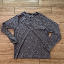 Theory Grey Mens Henley Long Sleeve Shirt Casual Size XL - £33.63 GBP