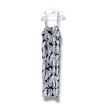 Lane Bryant Maxi Dress Size 26/28 Sleeveless Straps Black White Beachy Palm Leaf - £21.97 GBP