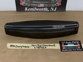 OEM 74 Chevy Impala STEERING WHEEL HORN PAD **TESTED** ~ DARK BROWN - $59.39