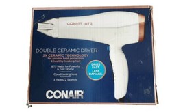 Conair Double Ceramic 1875 Ionic Conditioning White/Rose Gold Hair Dryer - £10.21 GBP