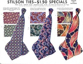 Vintage Mens Neckties Stilson Tie Ad 1940S 8X11 Great Colorful  #5 - $26.68