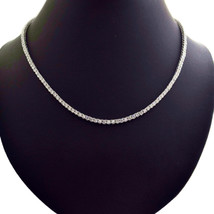 3.00 mm Brilliant Simulated Diamond Tennis Necklace 14K White Gold Plated Brass - $280.49