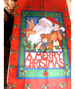 Santa Panel 33.5&quot;X55&quot; Raggedy Ann Doll Toys Merry Christmas  In  Outdoor... - $14.24 CAD
