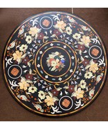 36" black Marble table top Inlay pietra Dura Home garden center coffee D... - $2,500.00