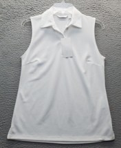 Lady Hagen Polo Shirt Womens Small White Stretch Sleeveless Collared Per... - $30.89