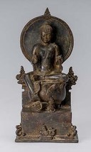 Ancien Indonésien Style Assis Bronze Javanais Teaching Bouddha - - $2,340.70