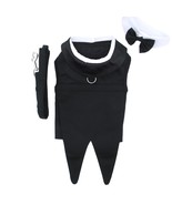Formal Wear Black Tuxedo with Tails &amp; Black Bow Tie Collar Harness Sizes... - $397.85 MXN