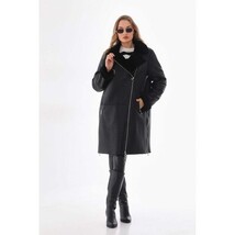 Vinci The Onyx Black Shearling & Fox Fur Leather Women Jacket image 8
