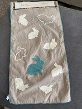 New Nicole Miller embroidered Easter  Bunny table runner 16” x 72” farmhouse - $31.34