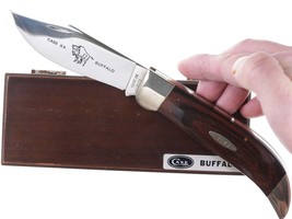 Large 1970&#39;s Case Buffalo knife in wood presentation box - $341.55
