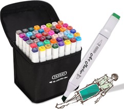 Alcohol Markers, 48 Colors Dual Tip Art Marker, Drawing Markers, Coloring  - £25.29 GBP