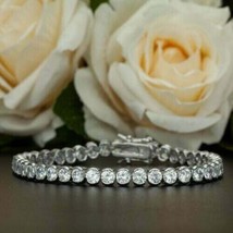 8Ct Round Cut Simulated Diamond Tennis 7.50&quot; Bracelet 14k White Gold Plated - $222.74