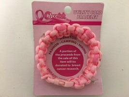 Brand New Breast Cancer Pink Utility Cord Bracelet, Free Shipping - £5.89 GBP