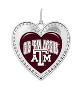 43438 Texas A&amp;M Aggies Heart Christmas Ornament - £12.54 GBP