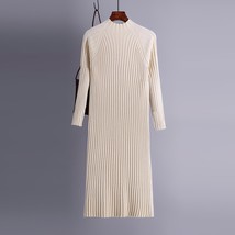 Chic Autumn winter maxi thick Sweater dress Women flare Sleeve casual warm strai - £110.87 GBP