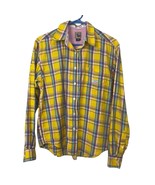 Cruel Girl Plaid Button Up Shirt Yellow &amp; Multicolor Striped Size Medium... - €9,58 EUR