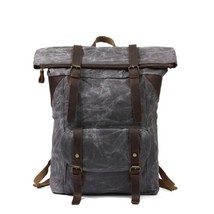 rucksack Men vintage canvas backpack Waterproof Europe Retro Designer la... - $124.31